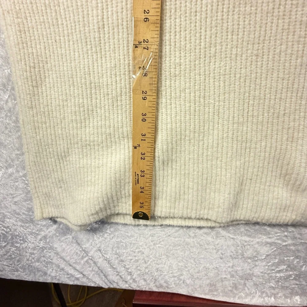 Abercrombie & Fitch Sweater Dress Women M Cream Excellent Ribbed Mock Neck Mini